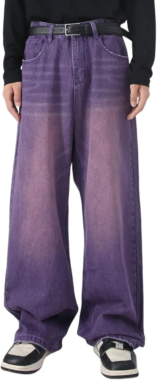 Men's Baggy Jean Vintage Hip Hop Jeans Causal Dance Skateboard Denim Pants