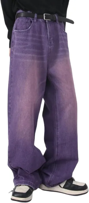 Men's Baggy Jean Vintage Hip Hop Jeans Causal Dance Skateboard Denim Pants
