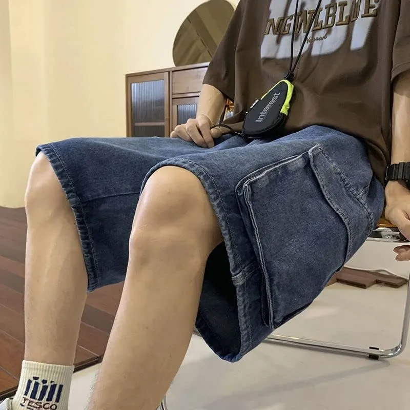 Men's Baggy Jeans Shorts Regular Fit Summer Denim Short Casual Hip Hop Skateboard Keen Length Y2K Cargo Jeans