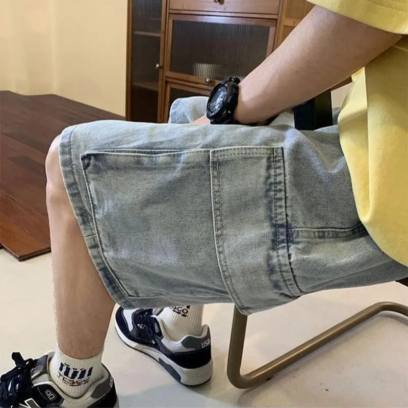 Men's Baggy Jeans Shorts Regular Fit Summer Denim Short Casual Hip Hop Skateboard Keen Length Y2K Cargo Jeans
