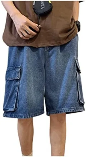 Men's Baggy Jeans Shorts Regular Fit Summer Denim Short Casual Hip Hop Skateboard Keen Length Y2K Cargo Jeans