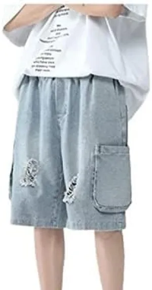 Men's Baggy Jeans Shorts Regular Fit Summer Denim Short Casual Hip Hop Skateboard Keen Length Y2K Cargo Jeans