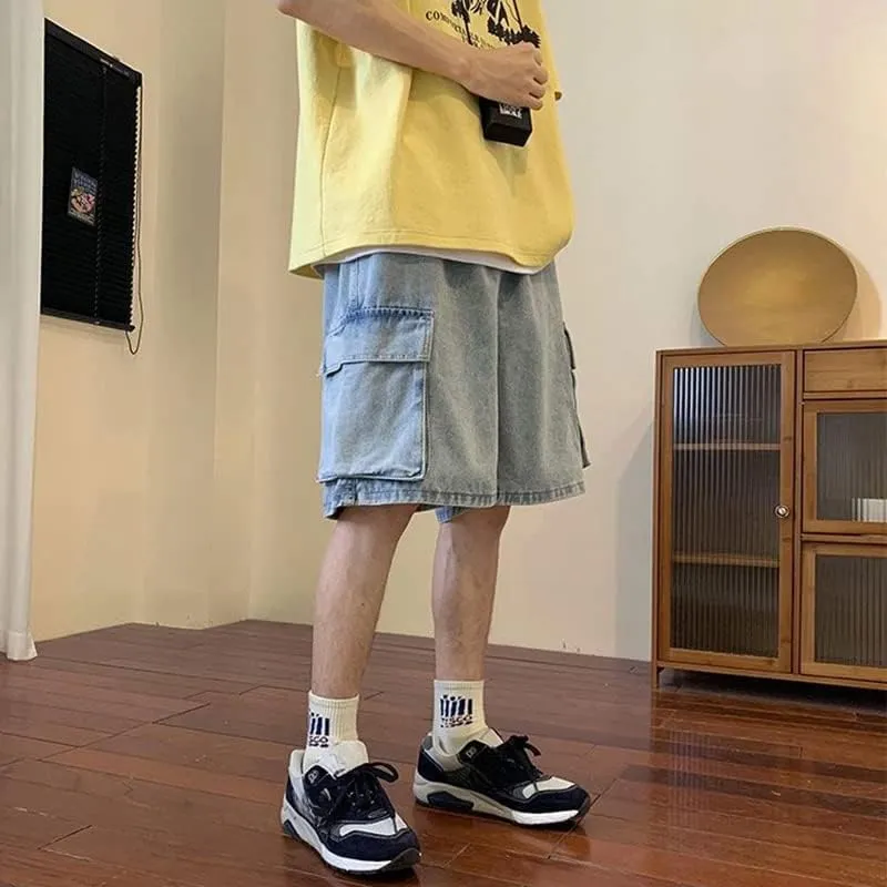 Men's Baggy Jeans Shorts Regular Fit Summer Denim Short Casual Hip Hop Skateboard Keen Length Y2K Cargo Jeans