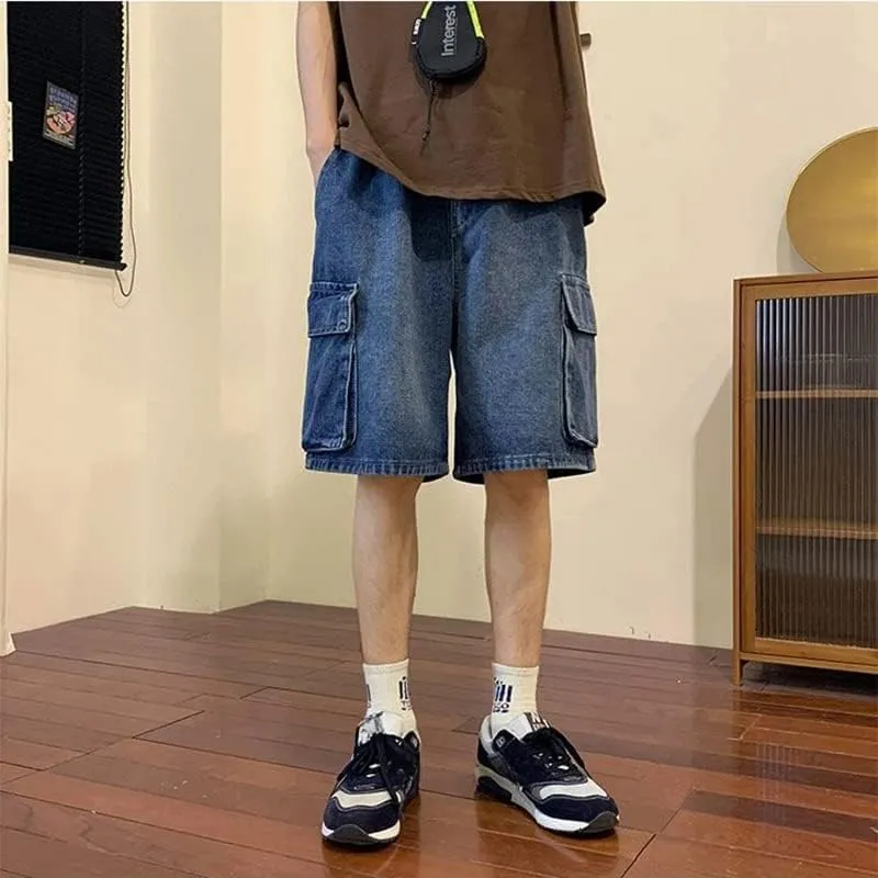 Men's Baggy Jeans Shorts Regular Fit Summer Denim Short Casual Hip Hop Skateboard Keen Length Y2K Cargo Jeans