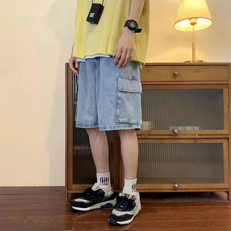 Men's Baggy Jeans Shorts Regular Fit Summer Denim Short Casual Hip Hop Skateboard Keen Length Y2K Cargo Jeans
