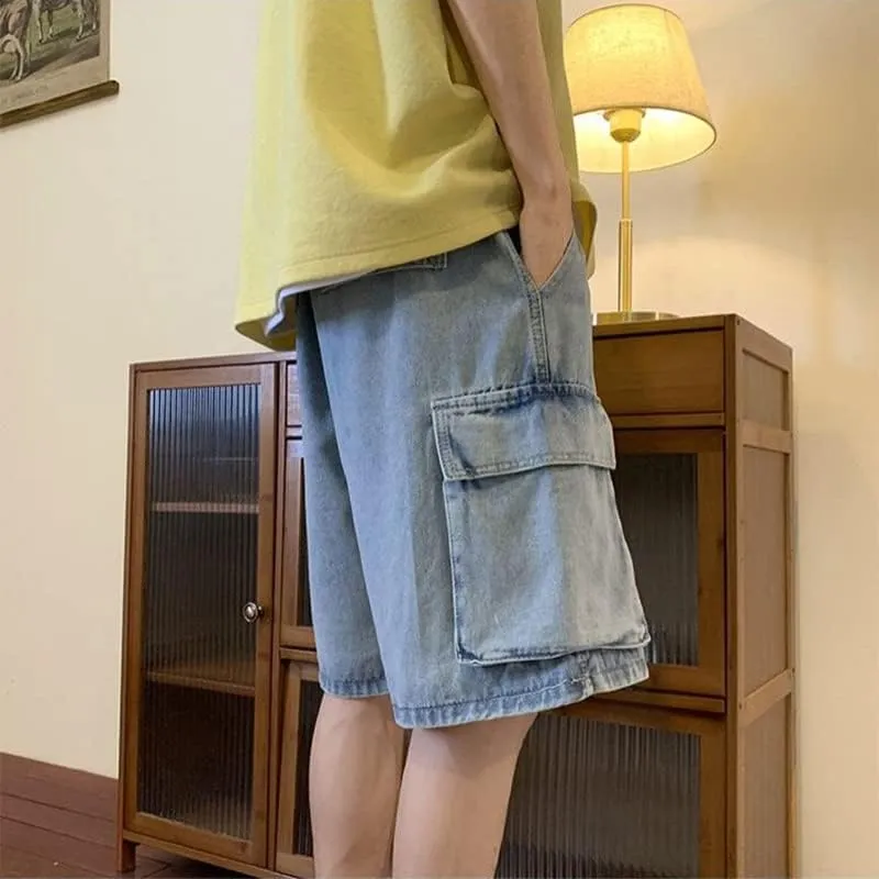 Men's Baggy Jeans Shorts Regular Fit Summer Denim Short Casual Hip Hop Skateboard Keen Length Y2K Cargo Jeans