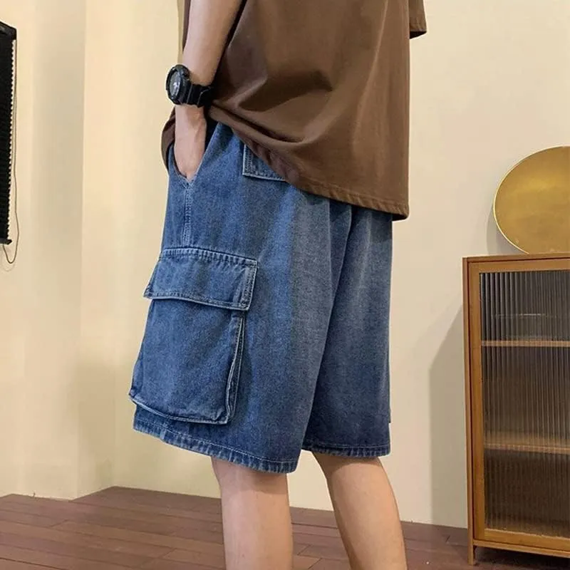 Men's Baggy Jeans Shorts Regular Fit Summer Denim Short Casual Hip Hop Skateboard Keen Length Y2K Cargo Jeans