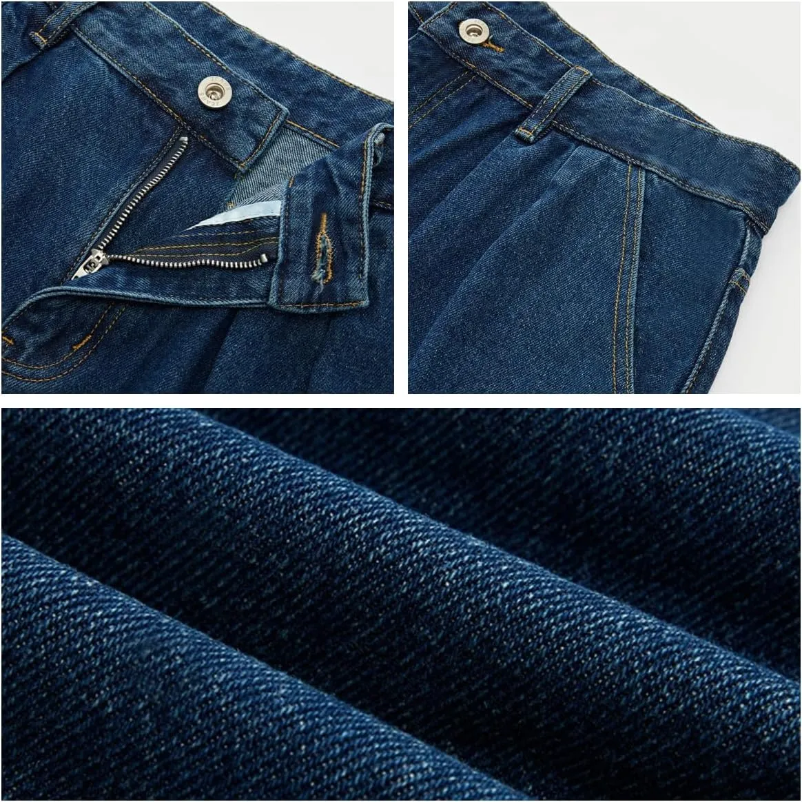 Mens Baggy Jeans Y2k Loose Fit Skater Jeans Casual Vintage Plain Wide Leg Grunge Pants Straight Leg Hip Hop Denim Jeans