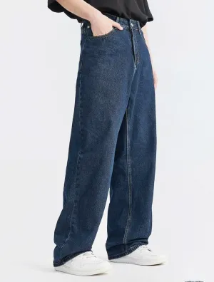 Mens Baggy Jeans Y2k Loose Fit Skater Jeans Casual Vintage Plain Wide Leg Grunge Pants Straight Leg Hip Hop Denim Jeans