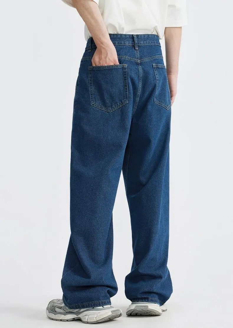 Mens Baggy Jeans Y2k Loose Fit Skater Jeans Casual Vintage Plain Wide Leg Grunge Pants Straight Leg Hip Hop Denim Jeans