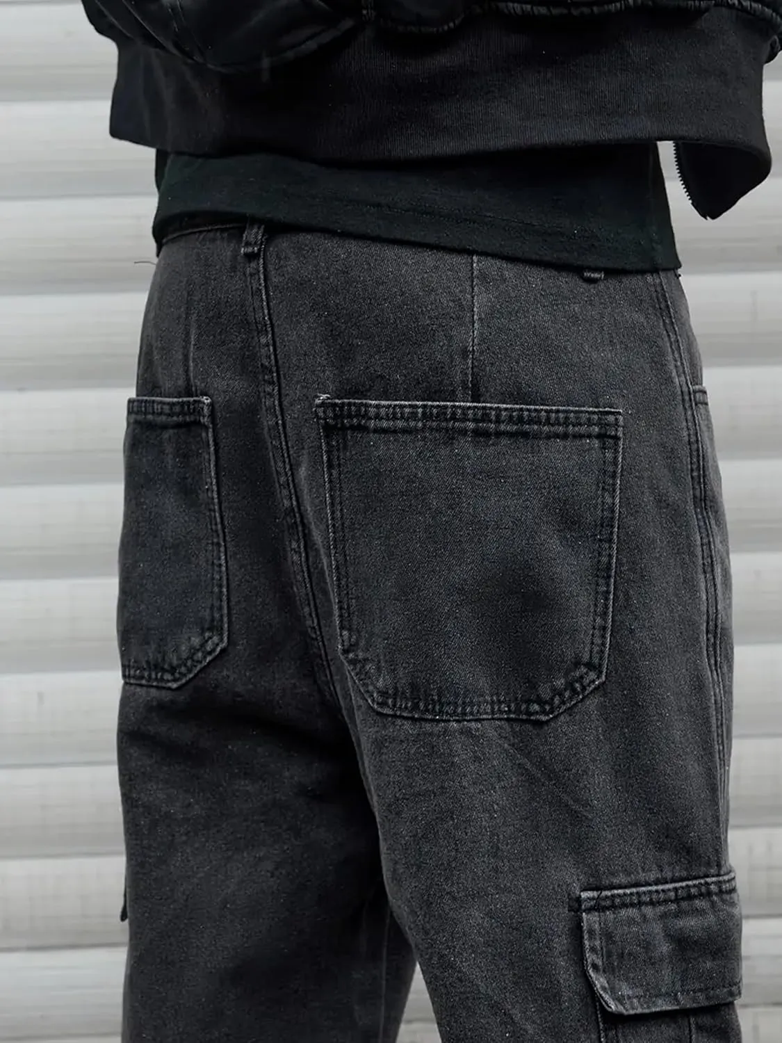Men's Baggy Jeans Y2K Vintage Cargo Pants with Pocket Straight Leg Pants Fit Skateboard Streetwear