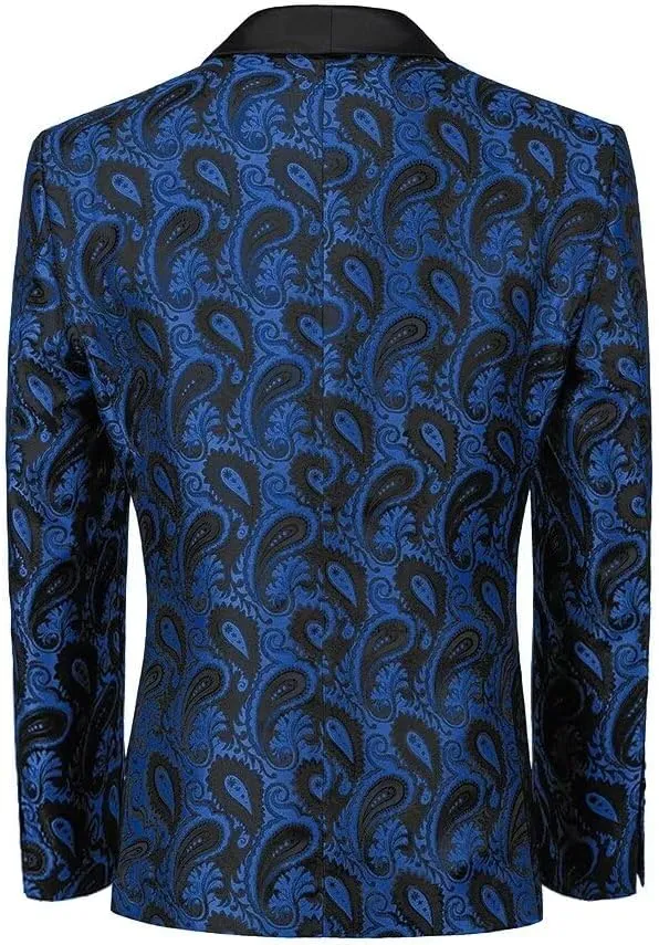 Men's Floral Tux Suit Jacket One Button Slim Fit Paisley Wedding Suit Blazer for Men Prom Party Dinner Jacket Sport Coat