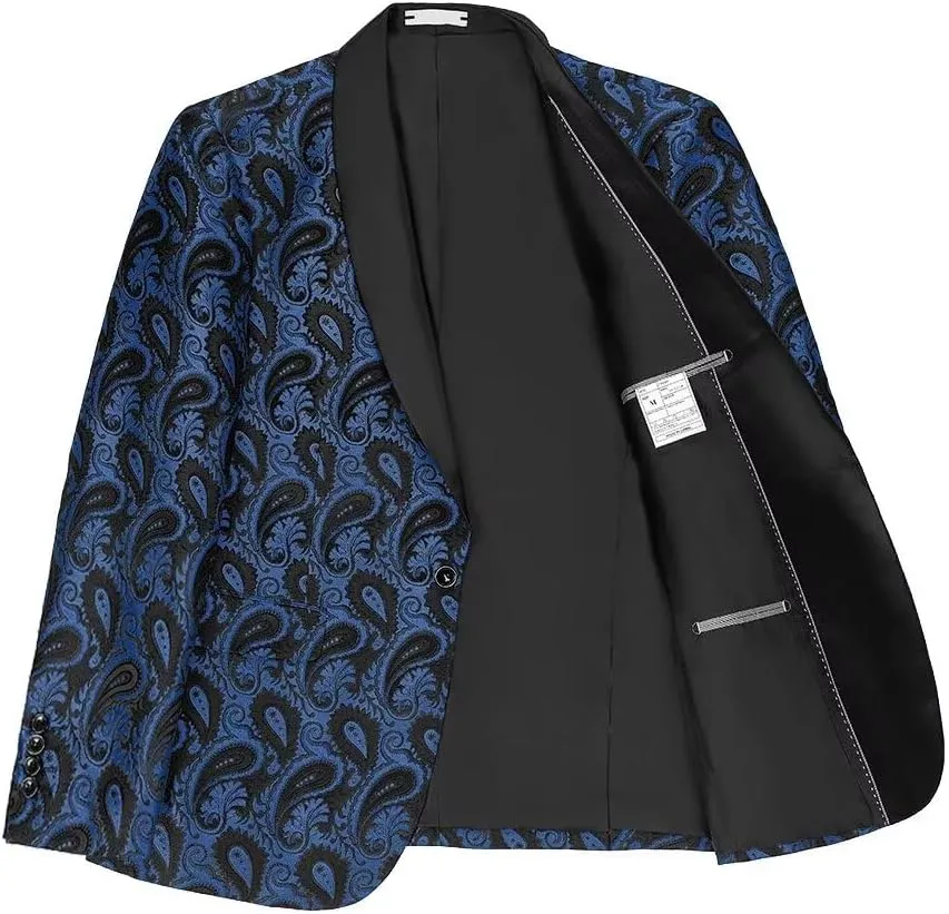 Men's Floral Tux Suit Jacket One Button Slim Fit Paisley Wedding Suit Blazer for Men Prom Party Dinner Jacket Sport Coat