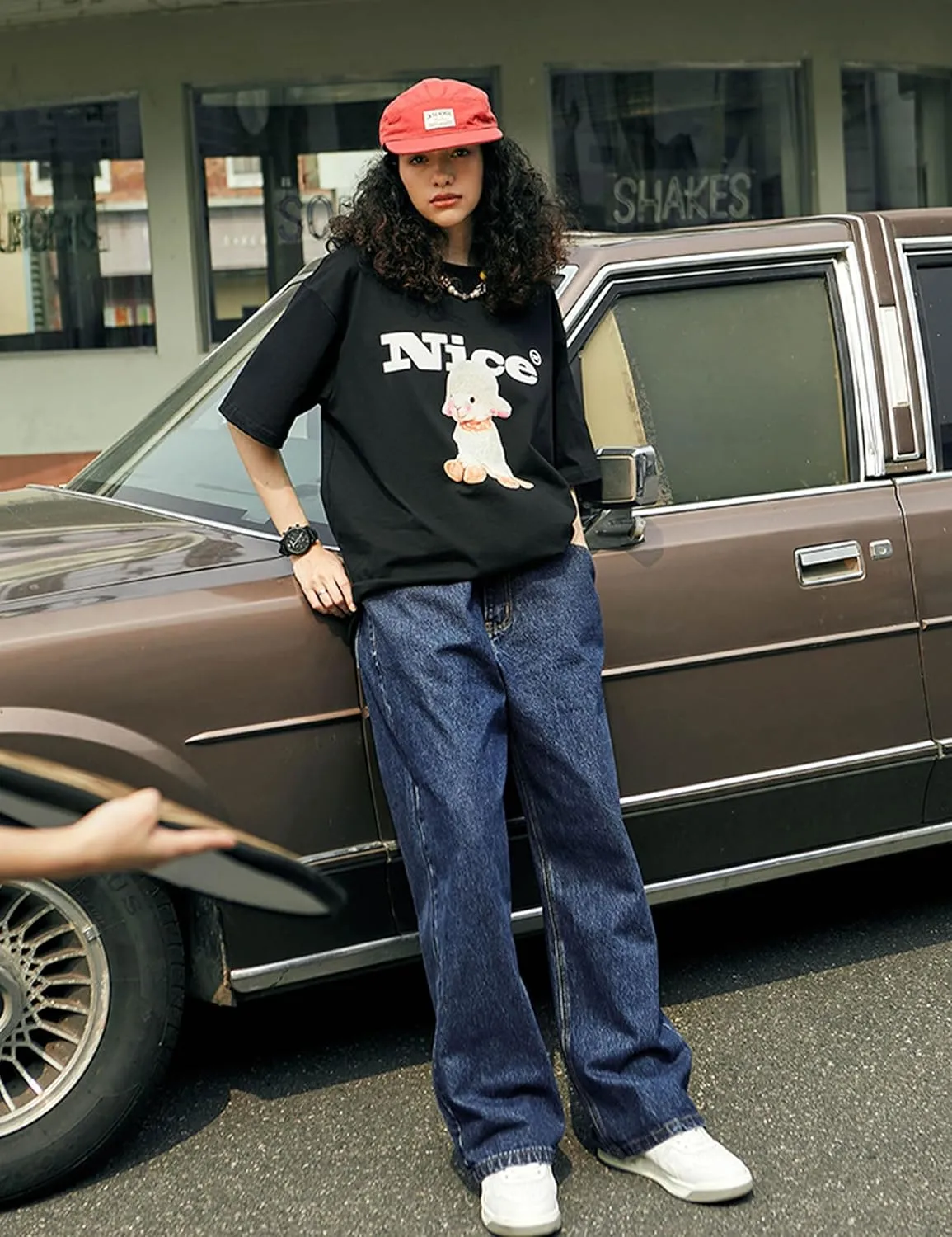 Mens Hip Hop Skater Jeans Vintage Loose Fit Dance Skateboard Pants Casual Solid Denim Trousers