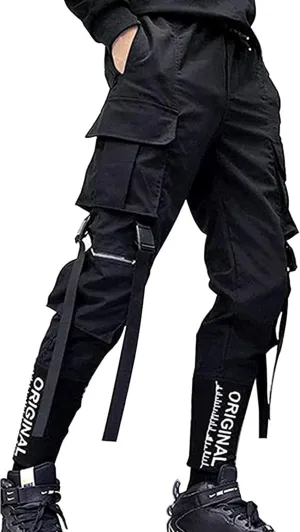 Men's Joggers Punk Cargo Baggy Techwear Hip Hop Harem Streetwear Tactical Track Pants