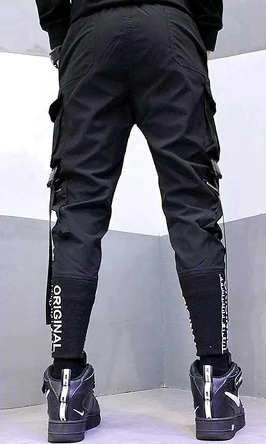 Men's Joggers Punk Cargo Baggy Techwear Hip Hop Harem Streetwear Tactical Track Pants