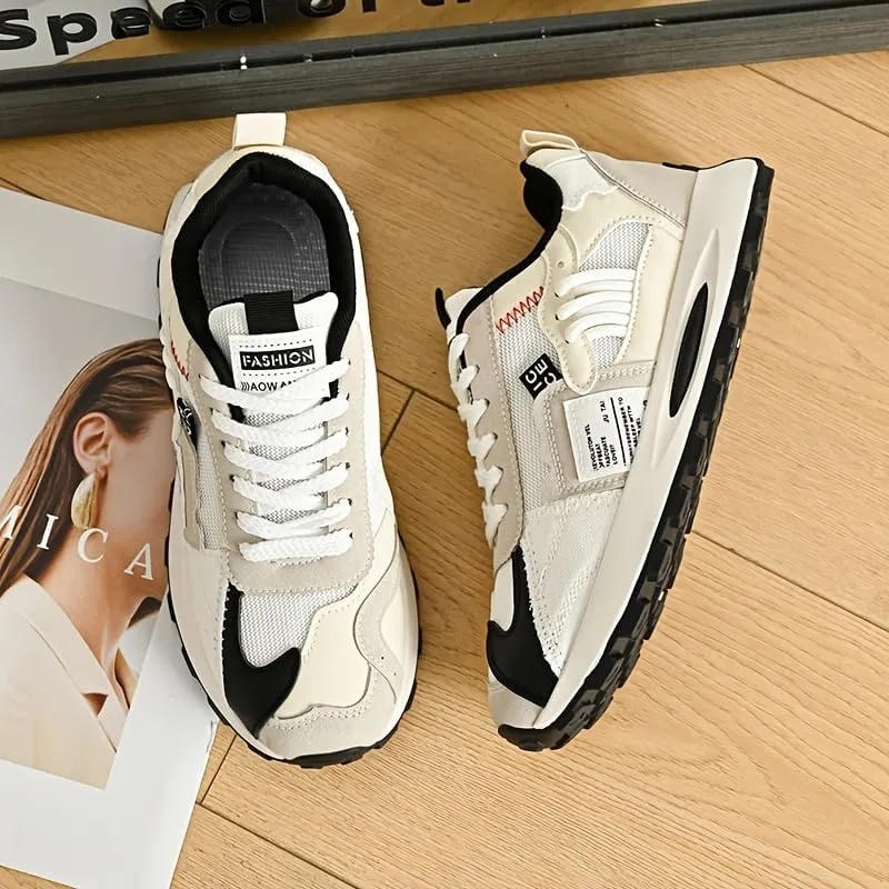 Men's Sports Casual Shoes, Comfortable Outdoor Running Shoes, Thick Sole Breathable Creative Color