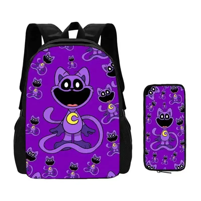 Mochila 2 pcs Set Smilling 3D Critters School Bags with Pencil Bags for Boy Girls Cartoon Prints Backpack Best Gift for Child