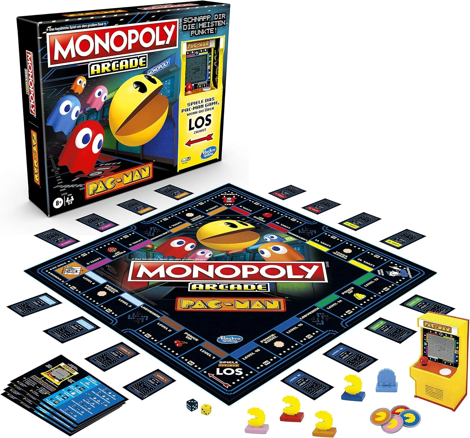 Monopoly Arcade Pac-Man, Monopoly Board Game for Children Aged 8 , Includes Bank and Arcade Machine