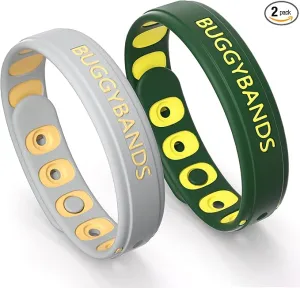 Mosquito Repellent Bracelets, 2 Pack Silicone Mosquito Repellent Wristbands, DEET-Free Insect & Bug Repellent Wrist Bands for Adults and Kids Indoor Outdoor Use (Dark Green&Gray)