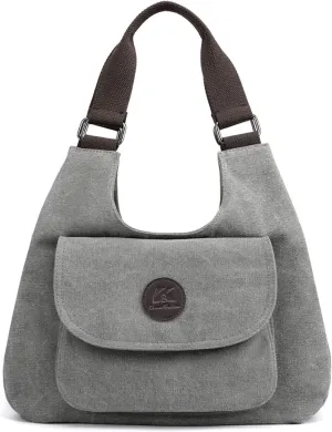 Multifunctional Clutch Tote Ladies Top Handle for Shopping Retro Women Underarm Canvas Shoulder Casual Handbag