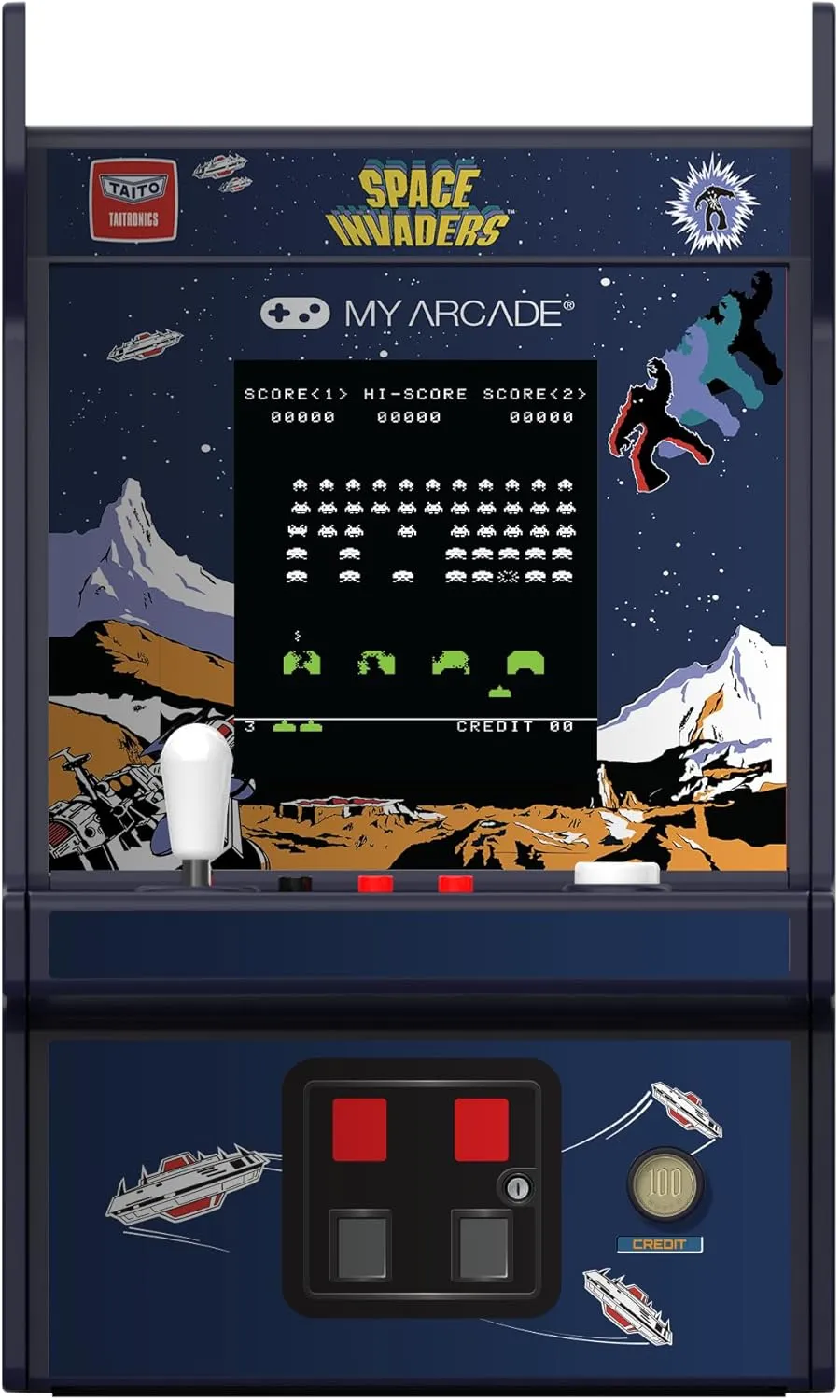 My Arcade Space Invaders Micro Player Pro: Officially Licensed Classic Arcades 6.75" Mini Arcade Machine, Video Game Collectible