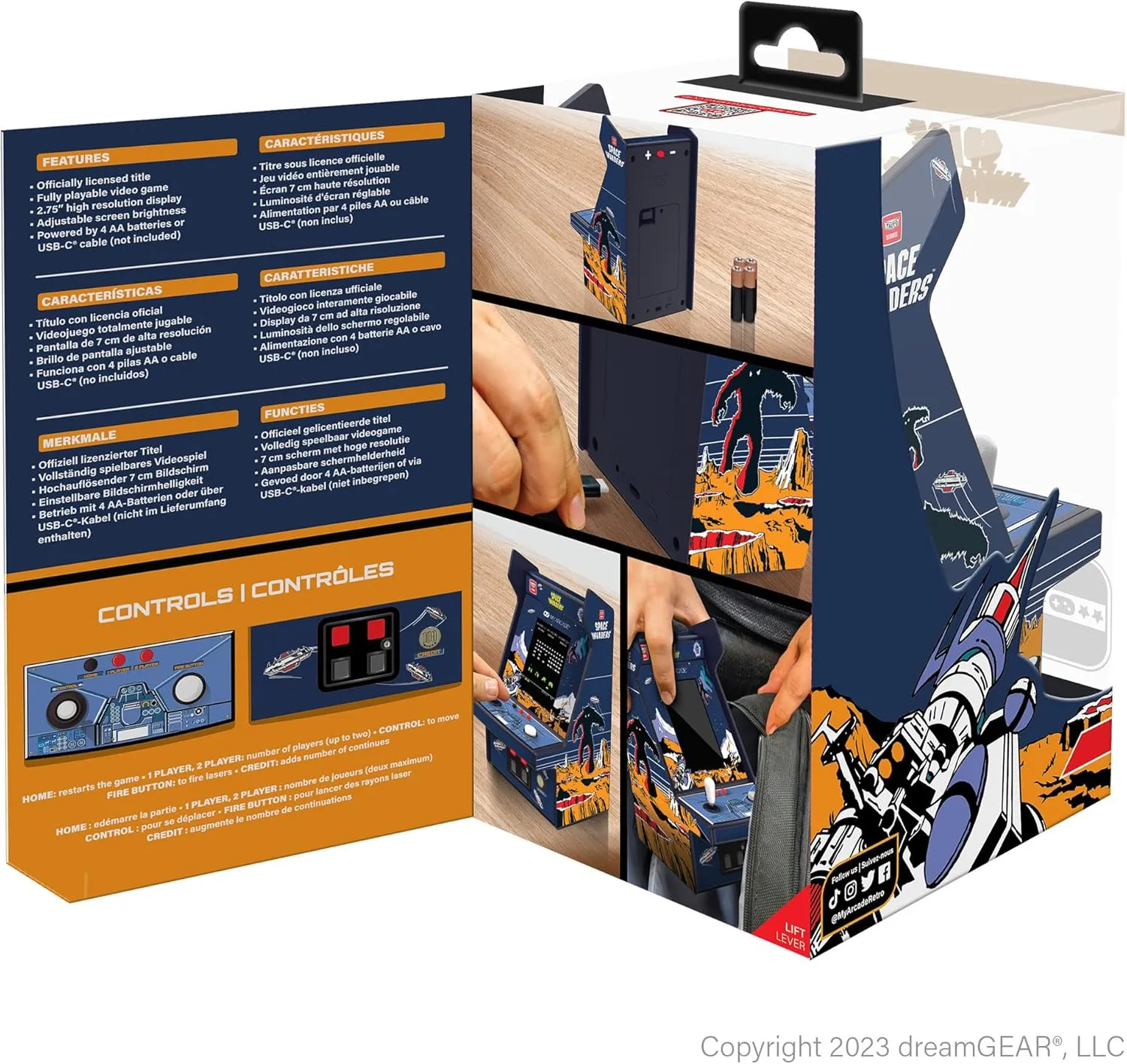 My Arcade Space Invaders Micro Player Pro: Officially Licensed Classic Arcades 6.75" Mini Arcade Machine, Video Game Collectible