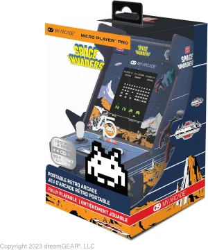 My Arcade Space Invaders Micro Player Pro: Officially Licensed Classic Arcades 6.75" Mini Arcade Machine, Video Game Collectible