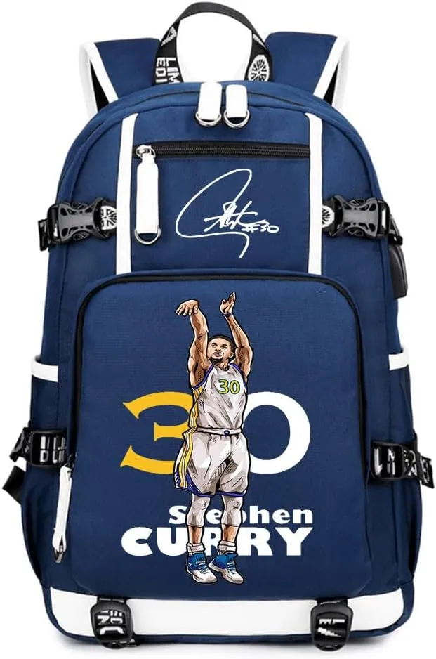 No. 30 Basketball Player Multifunctional Backpacks Sports Fan Bookbag Travel Student Backpack (W1)
