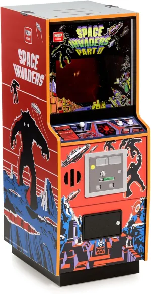 Numskull Quarter Arcades Space Invaders II Collector's Edition Mini Arcade - 1/4 Scale Authentic Wooden Replica, Original ROM, Rechargeable Battery & 3W Speakers for Retro Enthusiasts