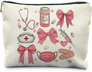 Nursing Student Gifts, Pink Nursing Accessories Makeup Bag, School Nurse Gifts, Nurse Graduation Gift, Future Nurse Gifts, Medical Student Gifts, Cute Gifts for Nursing Students Cosmetic Bags