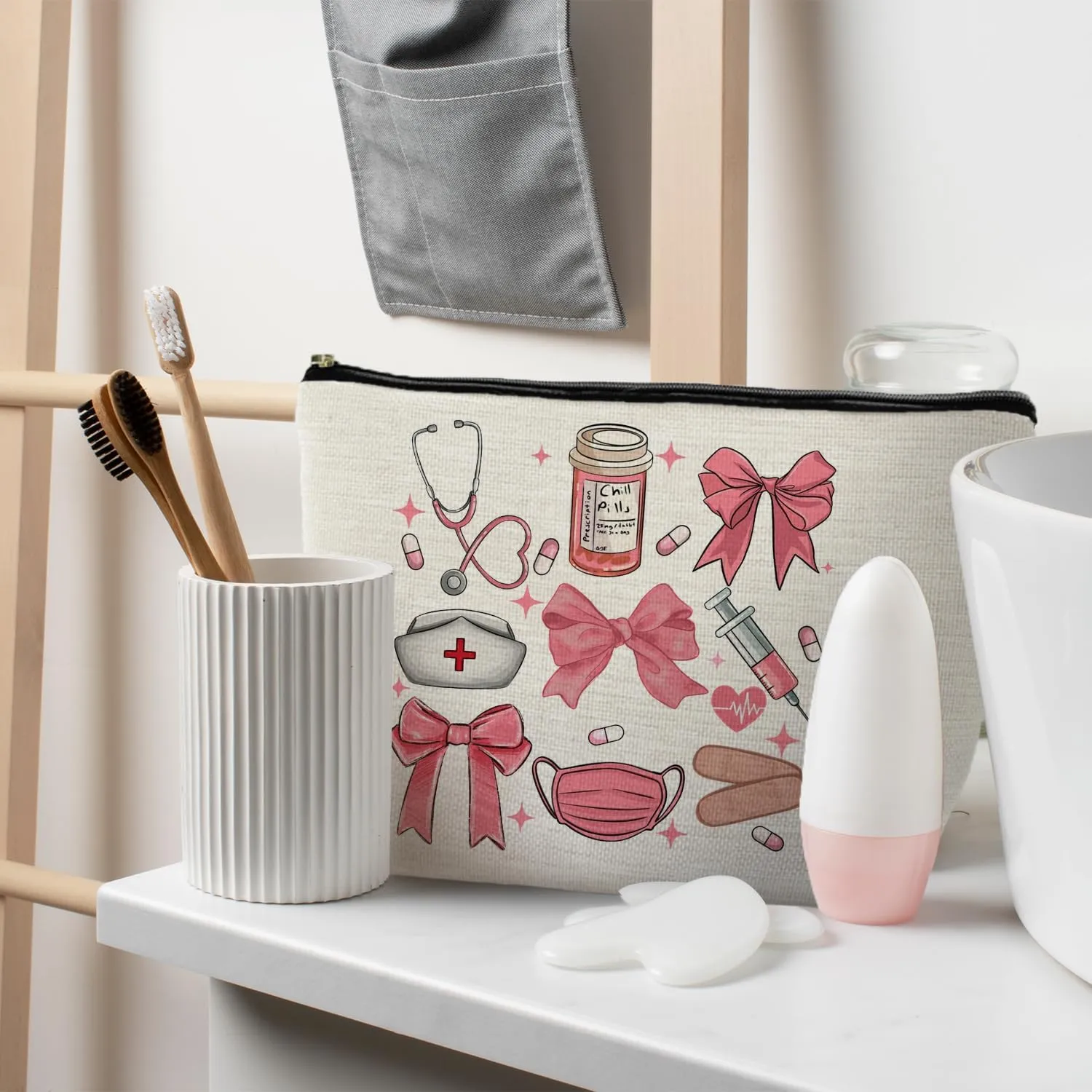 Nursing Student Gifts, Pink Nursing Accessories Makeup Bag, School Nurse Gifts, Nurse Graduation Gift, Future Nurse Gifts, Medical Student Gifts, Cute Gifts for Nursing Students Cosmetic Bags