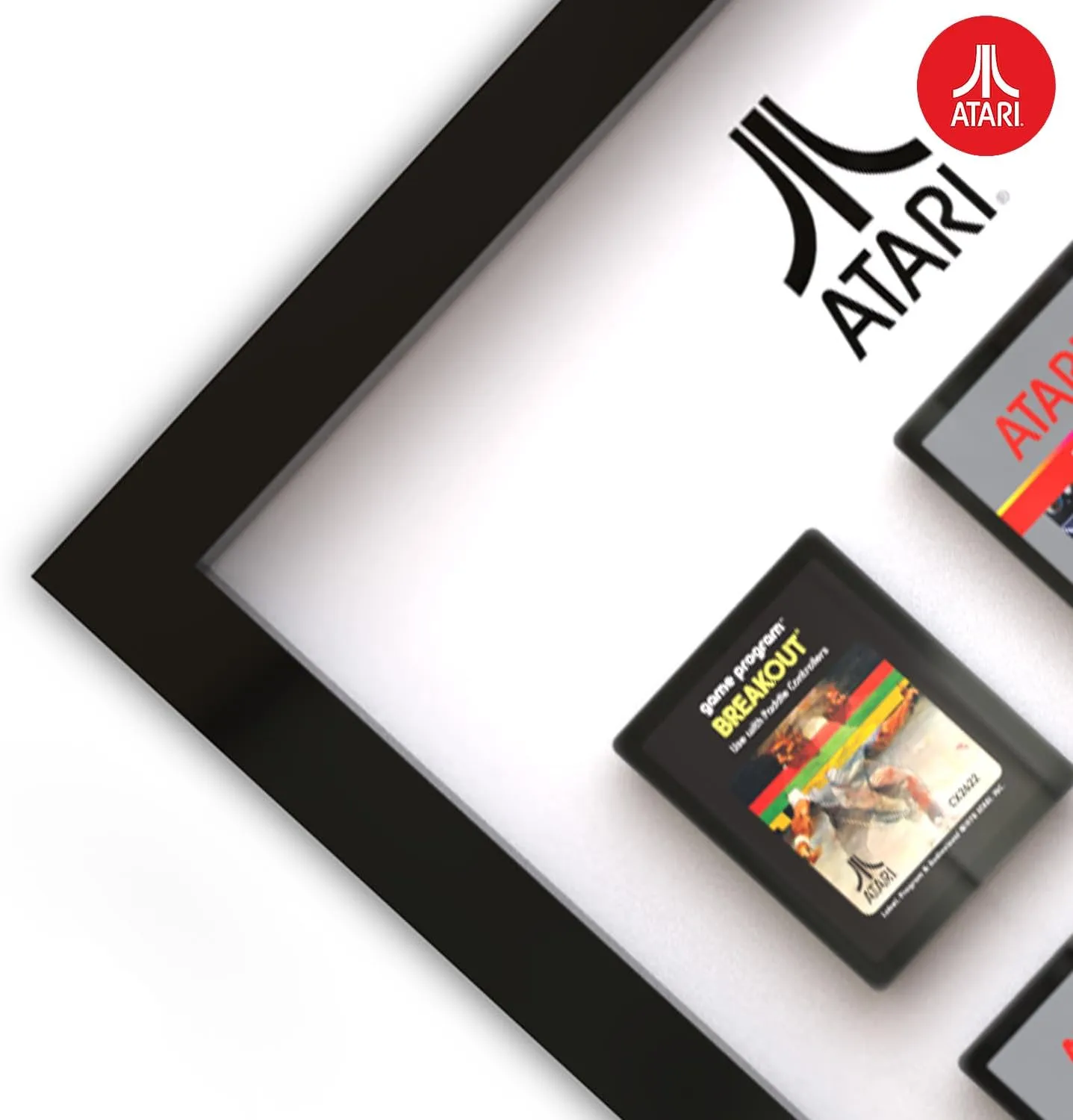 Official Atari 3D Gaming Wall Art, Authentic Cartridges Collection for Gaming Setup, Gaming Wallpaper, Gaming Room Decor and Gaming Wall Stickers, Black Frame - ThumbsUp!