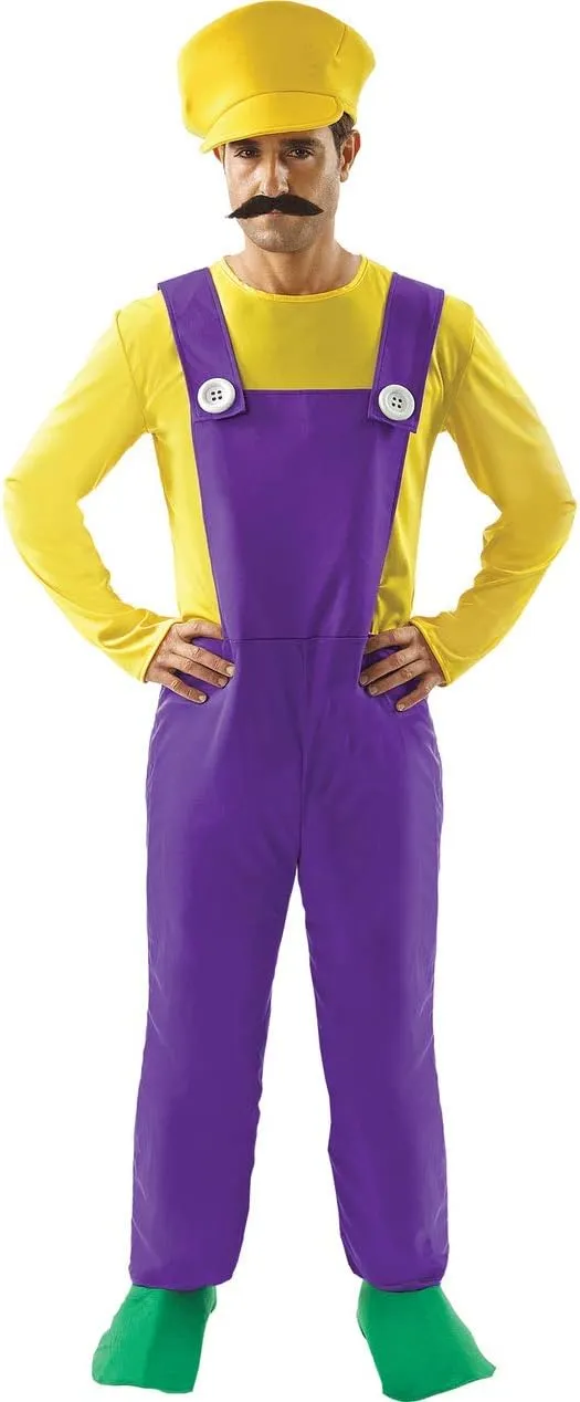 Orion Costumes Men's Bad Plumber Retro 80s Video Game Fancy Dress Costume