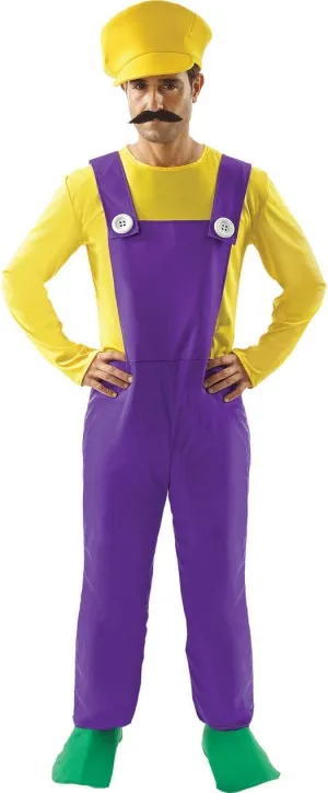 Orion Costumes Men's Bad Plumber Retro 80s Video Game Fancy Dress Costume