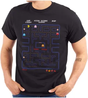 Pacman Game Over Retro Video Gaming Graphic T Shirt Men or Women
