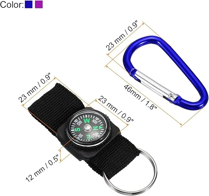 PATIKIL Compass Keychain Belt Clip,for Camping Outdoors