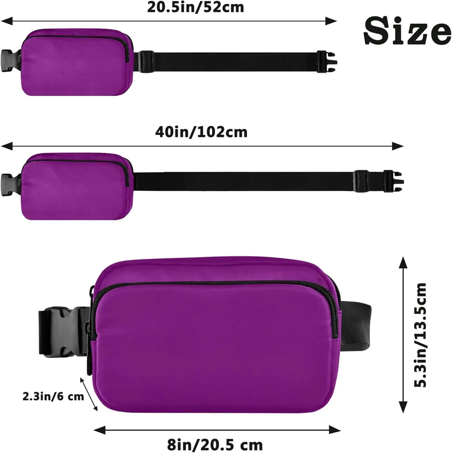 Patriarch Fanny Pack for Women Waterproof Hip Bag Belt Purse Bright Waist Pouch for Women