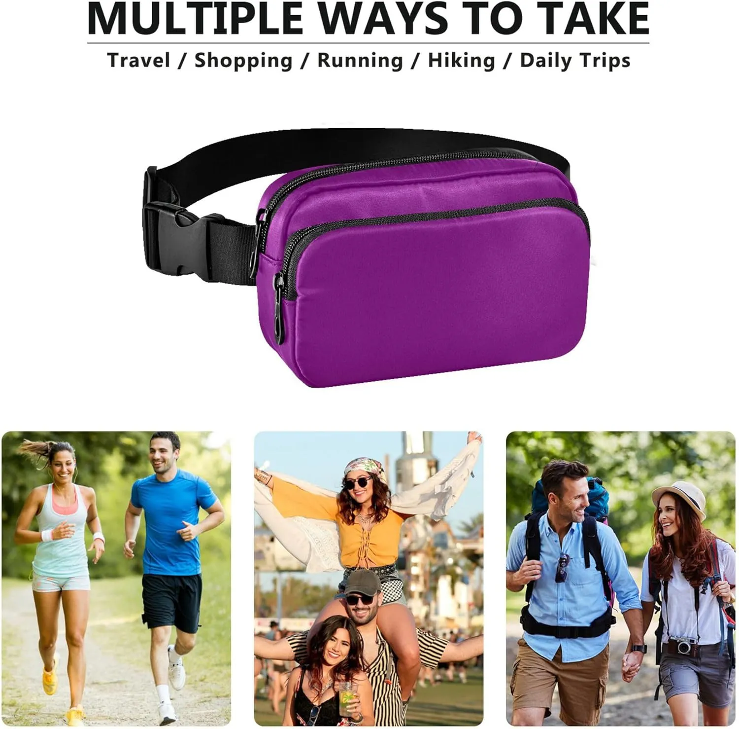 Patriarch Fanny Pack for Women Waterproof Hip Bag Belt Purse Bright Waist Pouch for Women
