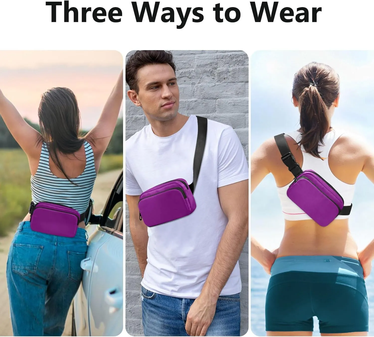 Patriarch Fanny Pack for Women Waterproof Hip Bag Belt Purse Bright Waist Pouch for Women