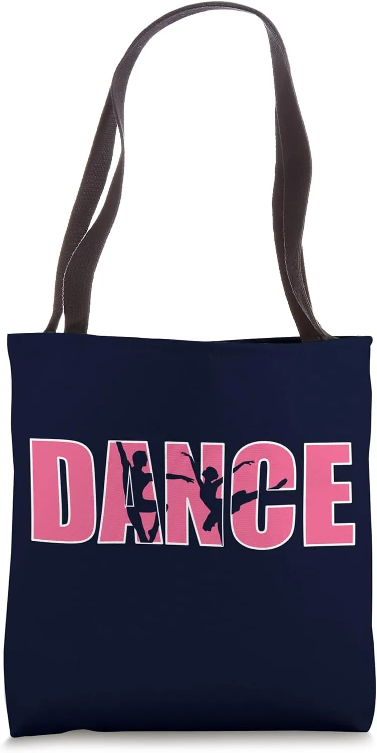 Pink Dance Graphic Ballet Dancers Dancing Silhouettes Tote Bag