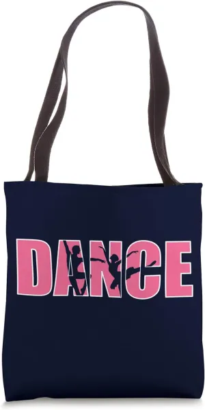 Pink Dance Graphic Ballet Dancers Dancing Silhouettes Tote Bag