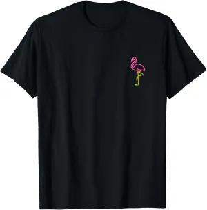 Pink Flamingo sign Pocket Logo T-shirt Bird Lover shirt T-Shirt