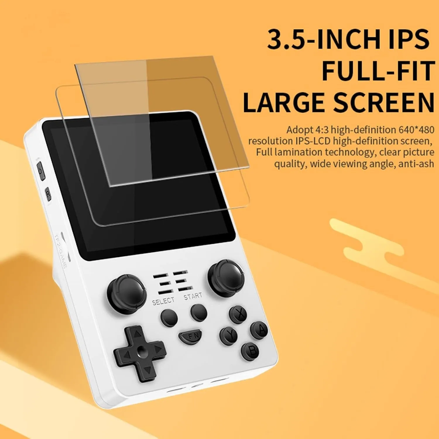 Powkiddy RGB20S Handheld Game Console Pow Kitty Handheld Arcade Game Built-in 15,000 Games & 64G 3.5 Inch IPS Screen Open Source System, Retro Games Consoles Classic Emulator (White)