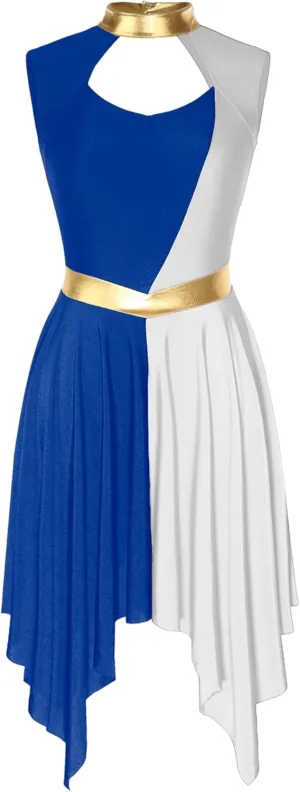 Praise Dance Tunic for Women Color Block Cutout Liturgical Worship Dance Costume Prom Party