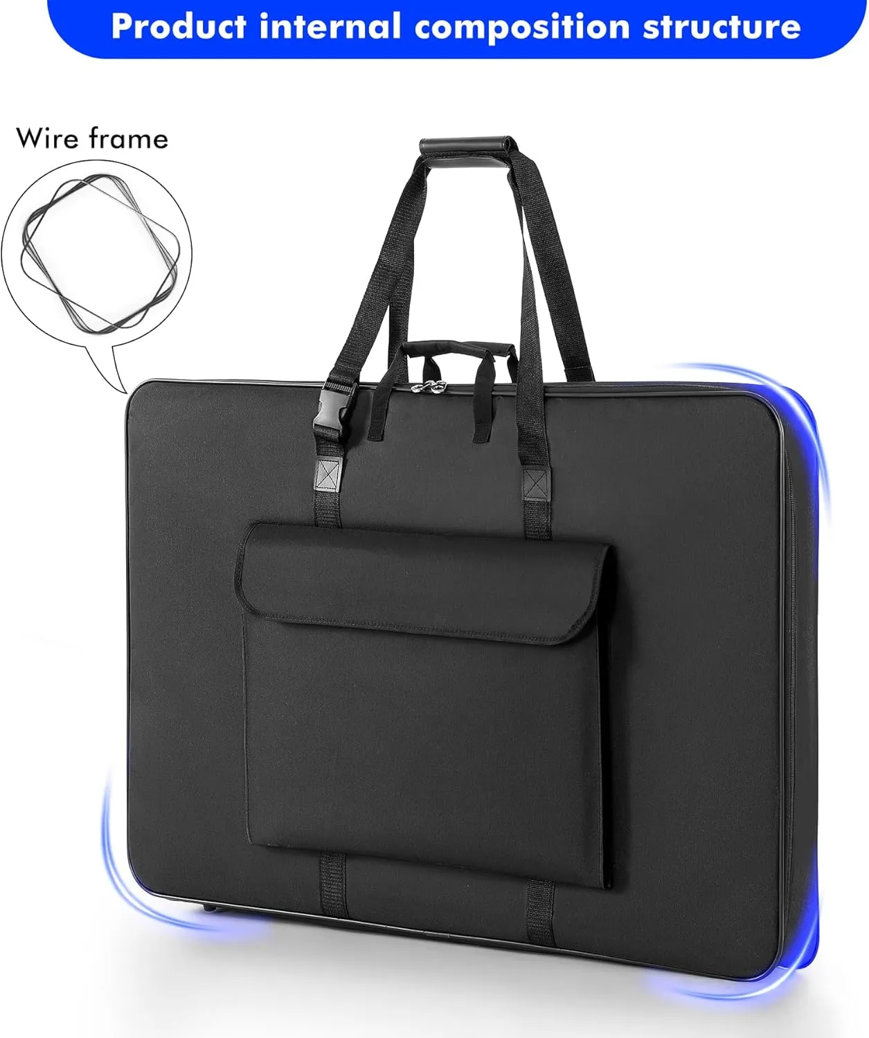 Premium Art Portfolio Case - 20" x 26" - Soft Sided - Steel Frame - Waterproof & Tear Resistant - Artwork, Photography, Sketch, LCD, Monitor, Solar Panel - Shoulder Straps & Handles