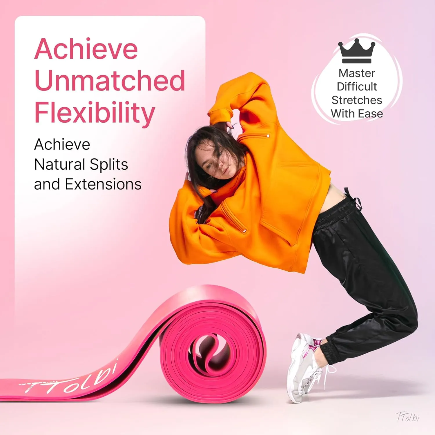 Premium Stretch Bands for Dancers - Flexibility & Ballet Stretching Band, Dance Equipment for Splits & Strength, Ideal Gifts for Ballet, Gymnastics, Cheerleading, Yoga and Pilates Training Stuff