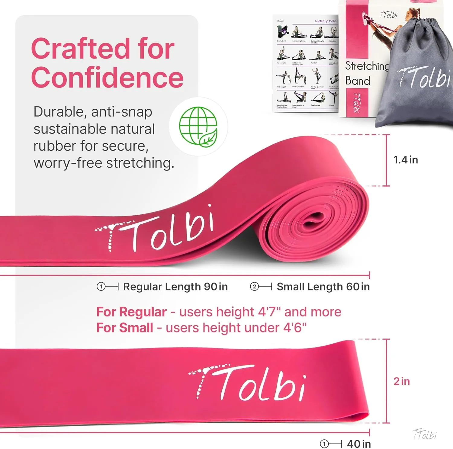 Premium Stretch Bands for Dancers - Flexibility & Ballet Stretching Band, Dance Equipment for Splits & Strength, Ideal Gifts for Ballet, Gymnastics, Cheerleading, Yoga and Pilates Training Stuff