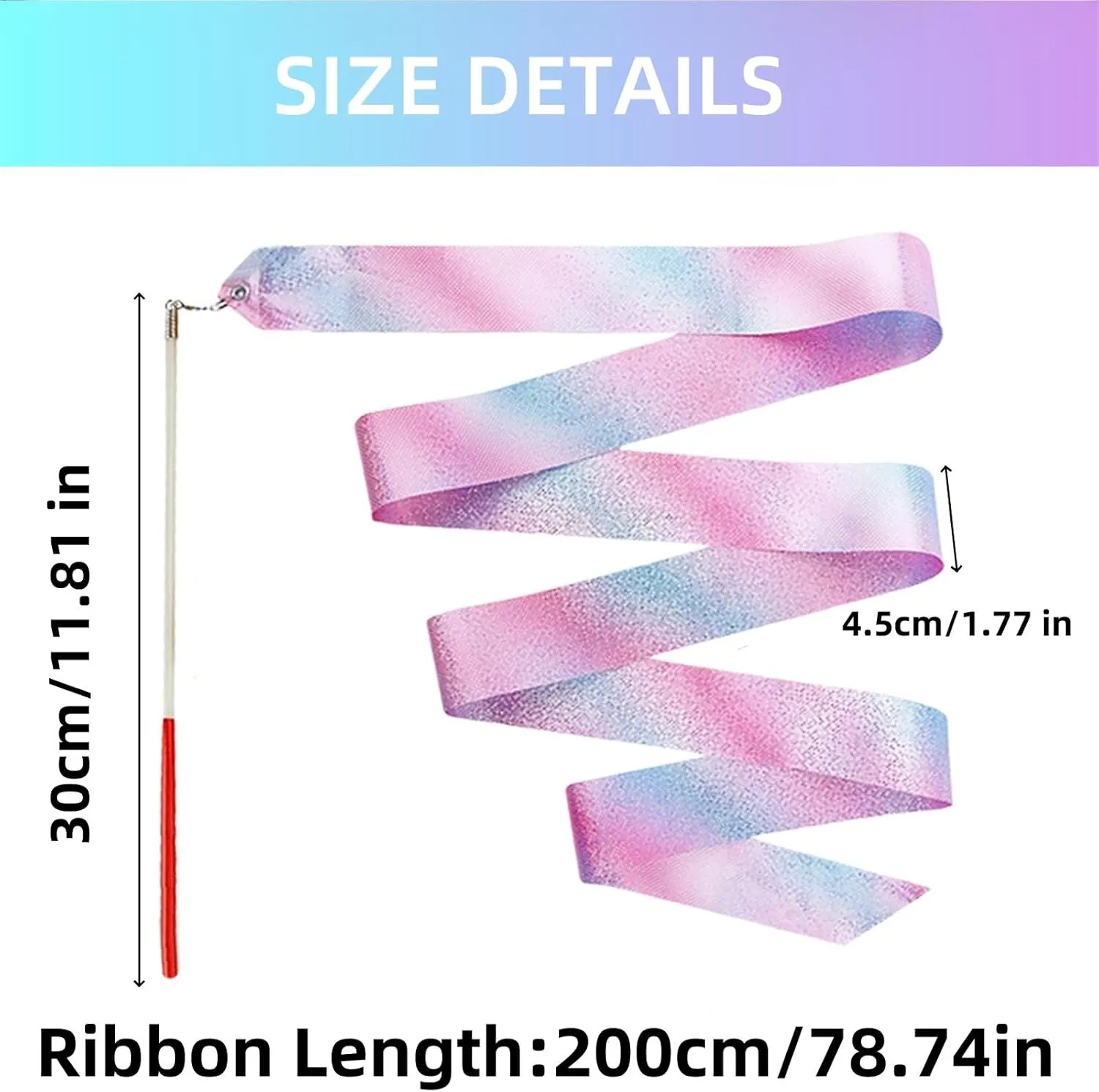 Princess Party Favors - 24pcs Dance Ribbon Wand for Kids 4-8 8-12 Princess Mermaid Birthday Party Streamers Decorations Supplies Girls Princess Party Carnival Outdoor Games Goodie Bag Stuffers