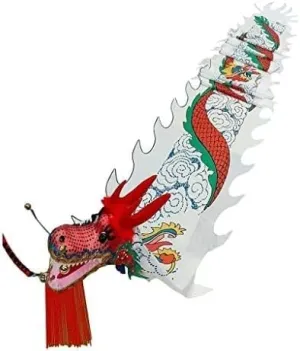 PuLAif Dragon Ribbon Streamer,Dragon Silk Flowy,3D Dragon Poi Chinese Dragon Dance Ribbon Streamer for Outdoor Spring Outing, Fiberglass Handsticks   Travel Bag(12m)